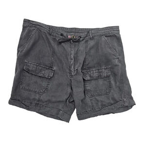 Sundance Cargo Cuffed High Rise Cargo Shorts Tencel Gray Size 16 Pockets